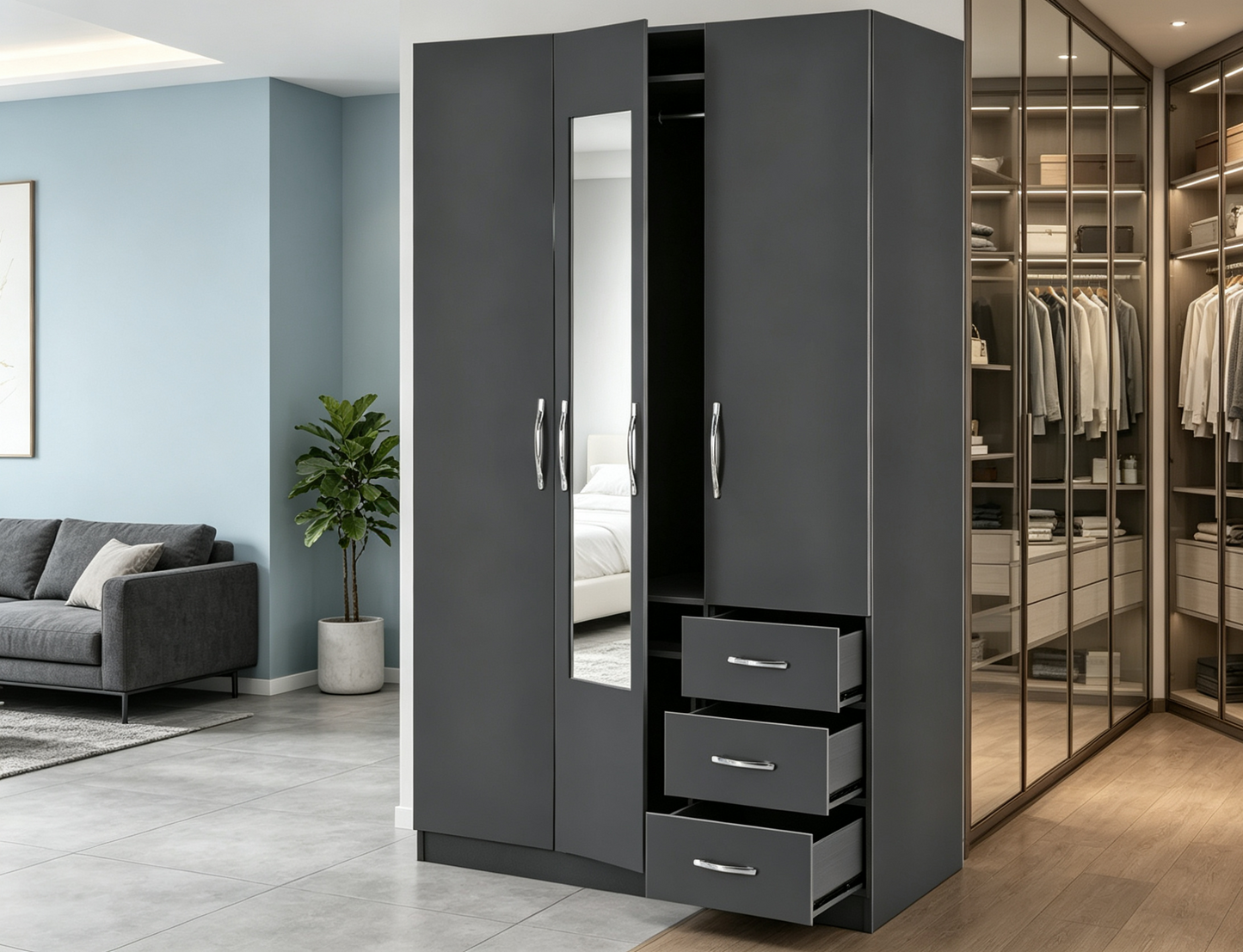 Wardrobe With Mirror